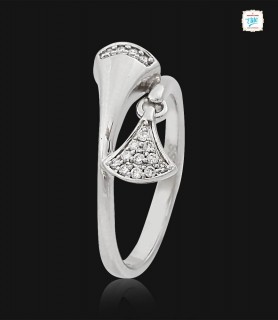 Duo Petal Platinum Ring -0779