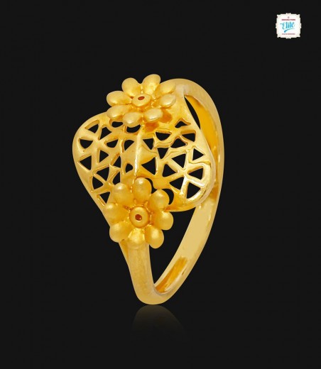Dynamic gauze Floret Gold Ring-1229