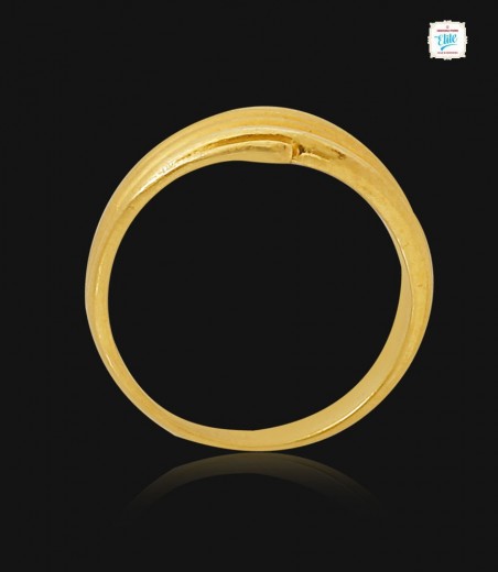 Wavy sand Lineprint Gold Ring-1231