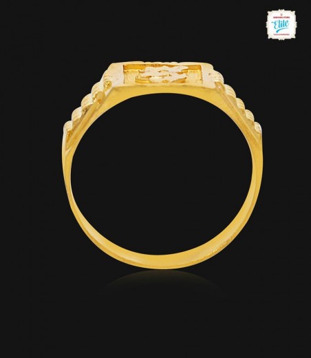 Elegant Floral Men's gold ring -1619