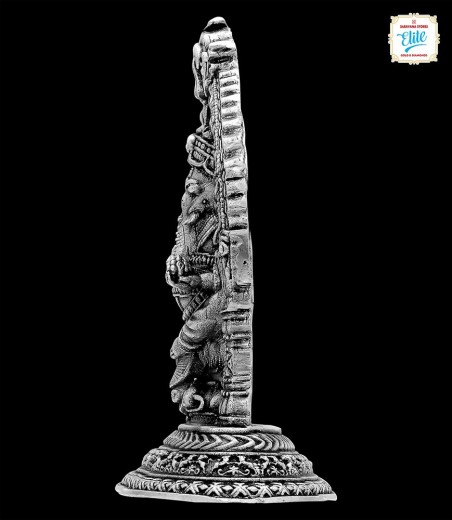 Antique Lord Ganesha Throne Silver Idol - 2205