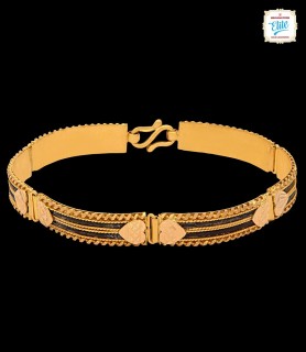 Chiseled Hearts Gold Bracelet - 3479