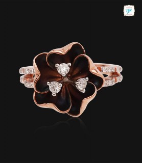 Amber Pansy Diamond Ring -...