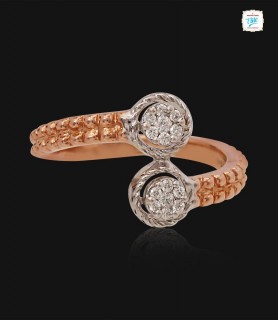 Duo Flower Diamond Ring - 0701