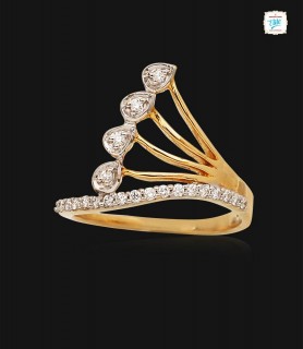 Glitter Wavy Diamond Ring -...