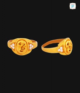 Om Motif Gold Ring - 0391