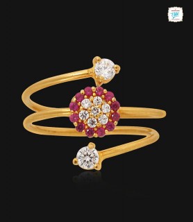Spiral Floral Gold Ring - 0907