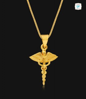 Caduceus Gold Pendant - 1013