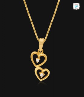 Twin Hearts Gold Pendant -...