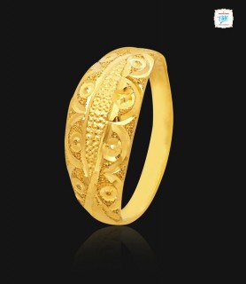 Fancy Sculpted Gold Ring -...