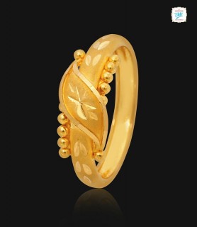 Trendy Leafy Gold Ring - 1109