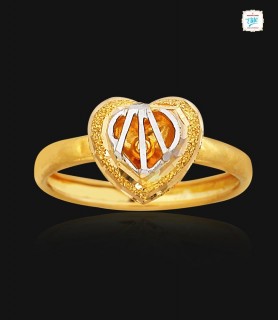 Heart Hessonite Gold Ring -...