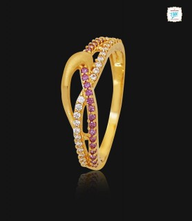 Twisted Stone Gold Ring - 1127