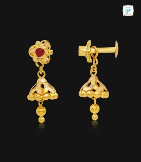 Bloomy Orchid Gold Jhumka-1163