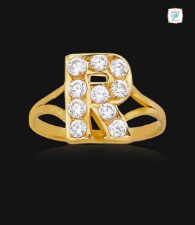 Resplendent R Gold Ring-1191