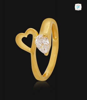 Pretty Heart Gold Ring-1217