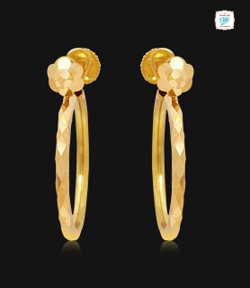 Shimmering Cut Gold Huggie Earring -1379