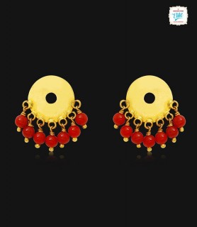 Coral Sundrop Gold Stud -1437