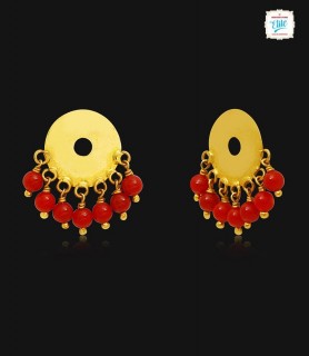 Coral Sundrop Gold Stud -1437