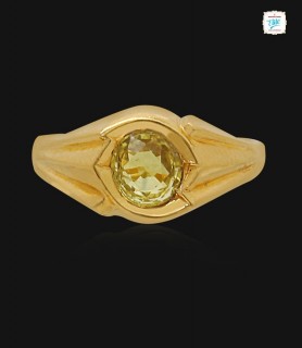 Yellow Topaz  gold ring -1597