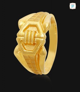 Tied Hexagon gold ring -1615
