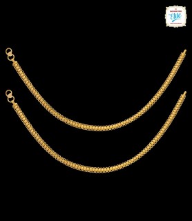 Thick Interlock Gold Anklet...