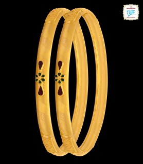 Elevated Gold Bangles - 4319