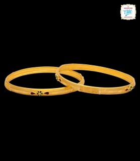 Elevated Gold Bangles - 4319