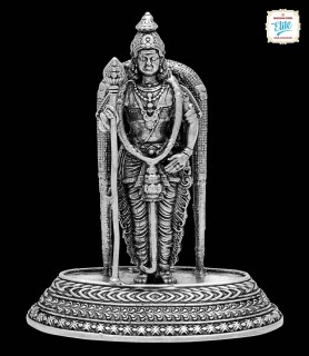Stately Sri Muruga Silver Statue - 4629