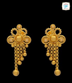 Floral Gold Drop Earrings -...