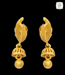 Leafy Gold Drops Earrings -...
