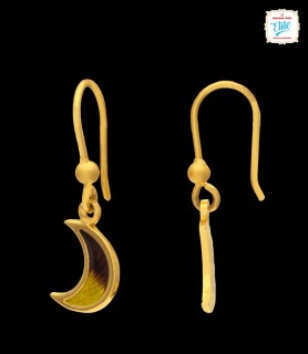 Moon Gold Hook Earrings - 5197