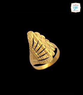Fancy geometry Gold Ring -...