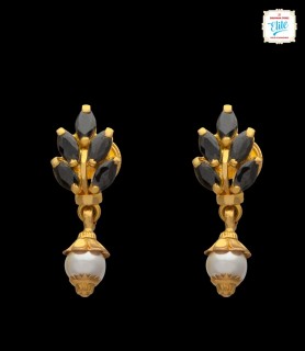Black Leaf Gold Earrings -...